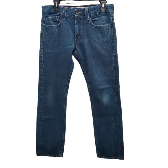 Levi's 511 Skinny Y2K Men's‎ Dark Wash Natural Distressed Denim Jeans Size 33x30 - Picture 1 of 13